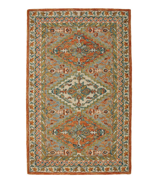 Bordered Medallion Wool Tufted Rug - US 1323