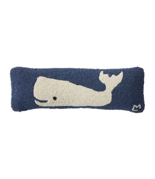 Wool Hooked Throw Pillow, Whale, 8" x 24" - US 6669