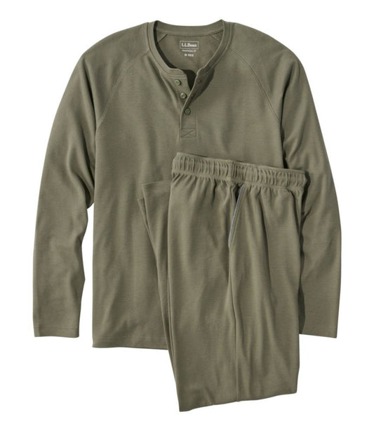 Men's Bean's Cotton Knit Pajamas, Henley PJ Set - US 6579