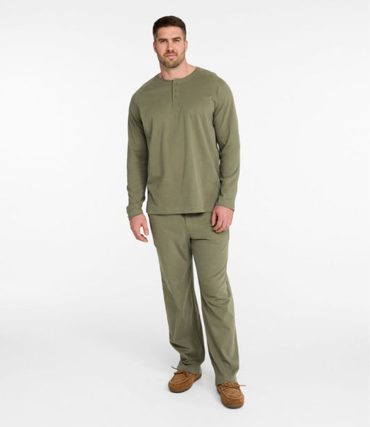 Men's Bean's Cotton Knit Pajamas, Henley PJ Set - US 6579