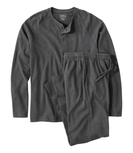Men's Bean's Cotton Knit Pajamas, Henley PJ Set - US 2111