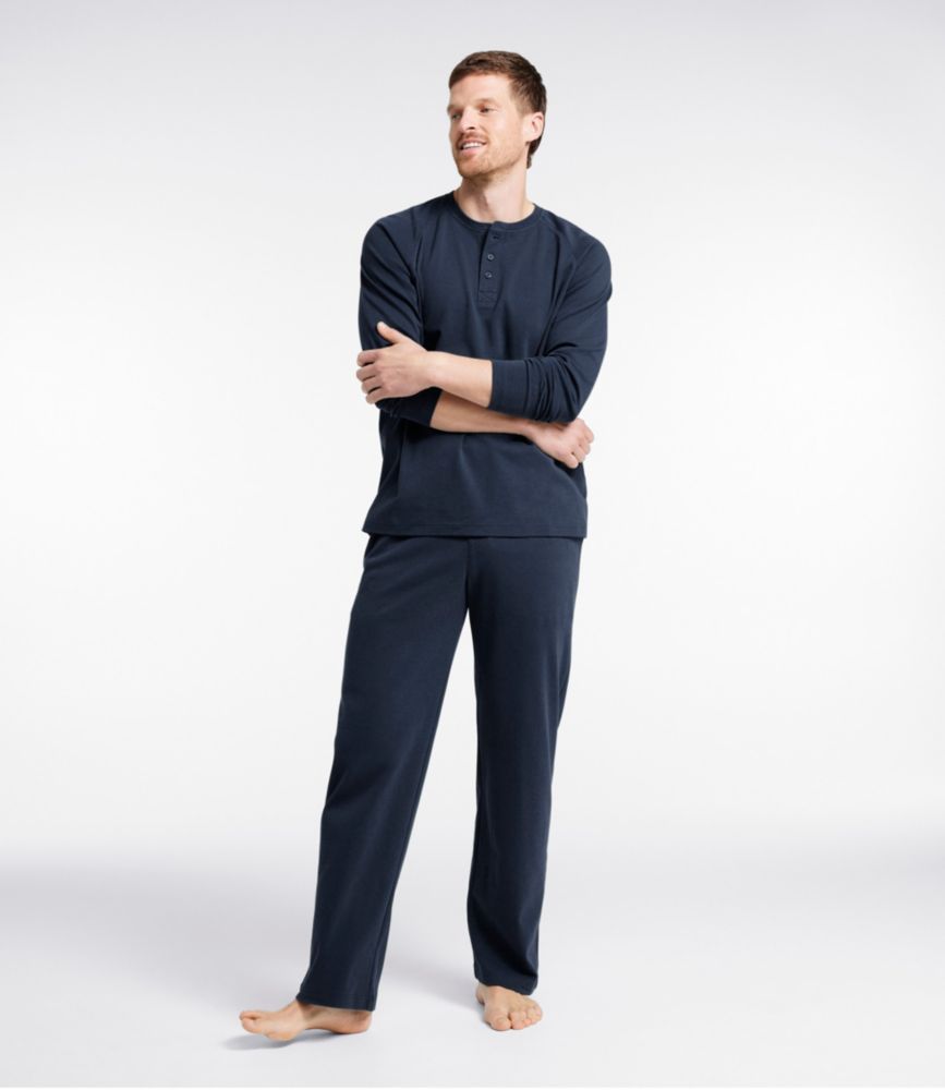 Men's Bean's Cotton Knit Pajamas, Henley PJ Set - US 3110