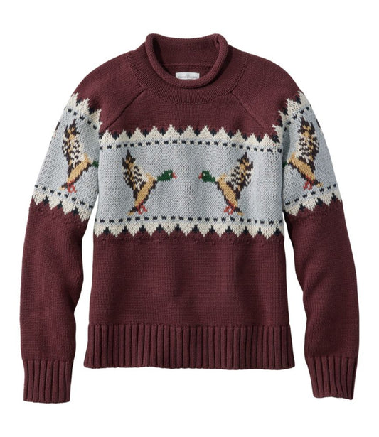 Women's Signature Original Cotton Sweater, Rollneck Novelty - US 7825