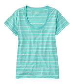 Women's Soft Stretch Supima-Blend Tee, Scoopneck Short-Sleeve Stripe - US 1953