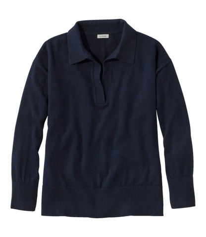 Women's Cotton/Cashmere Sweater, Polo - US 2137