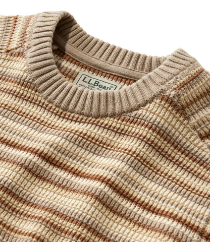 Men's Sunwashed Textured Cotton Sweater, Crewneck, Stripe - US 5123