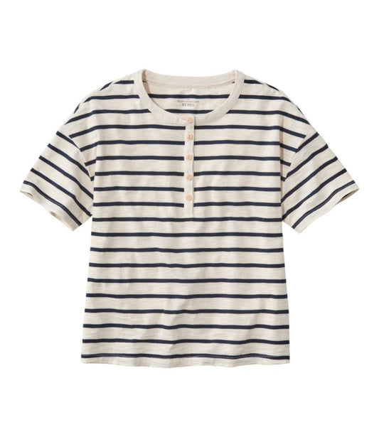Women's Signature Slub Tee, Short-Sleeve Henley Novelty - US 6567
