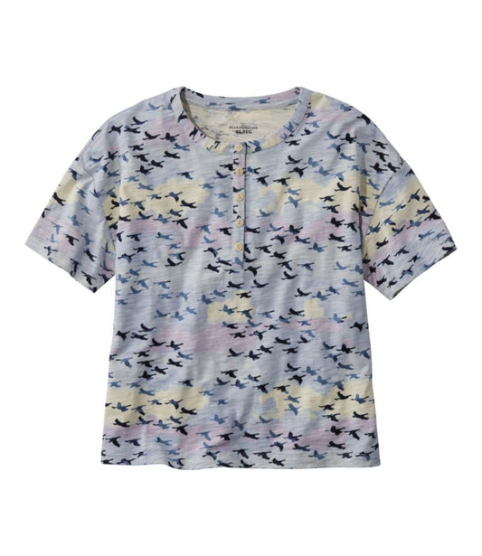 Women's Signature Slub Tee, Short-Sleeve Henley Novelty - US 0652