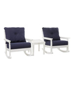 All-Weather Patio Rocker Set with Side Table, White - US 7155