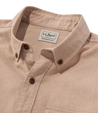 Men's Brushed Jaspé Twill Shirt, Traditional Untucked Fit - US 9399