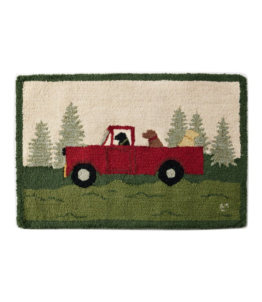 Wool Hooked Novelty Rug, Dog Caravan - US 0817