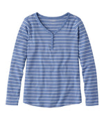 Women's L.L.Bean V-Neck Henley, Long-Sleeve Stripe - US 1445