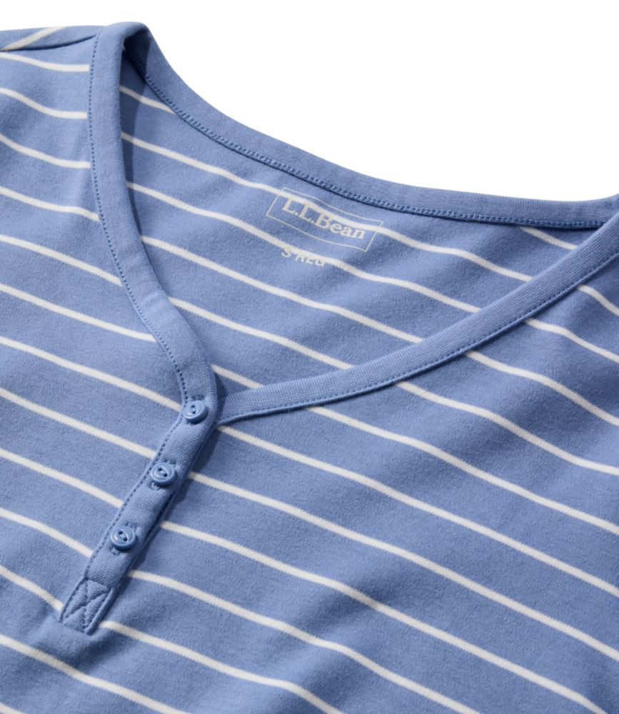Women's L.L.Bean V-Neck Henley, Long-Sleeve Stripe - US 1445