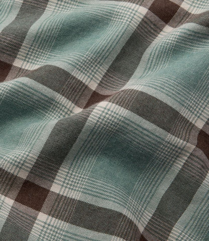 Men's Brushed Jaspé Twill Shirt, Plaid, Traditional Untucked Fit - US 6140