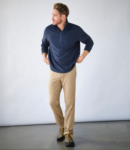 Men's VentureStretch Ottoman-Rib Pullover, Quarter-Zip - US 9741