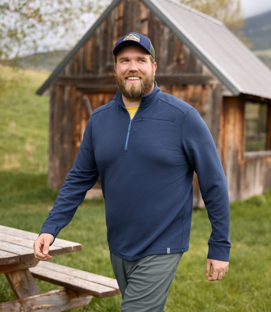 Men's VentureStretch Ottoman-Rib Pullover, Quarter-Zip - US 9741