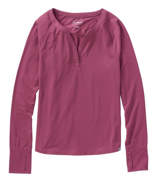 Women's Ribbed Performance Tee, Long-Sleeve Splitneck - US 8083