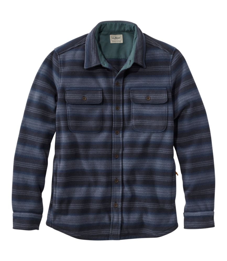 Men's Bean's Mariner Fleece Shirt, Print - US 3839