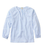 Women's Bean's Seacoast Seersucker Splitneck Shirt - US 8918