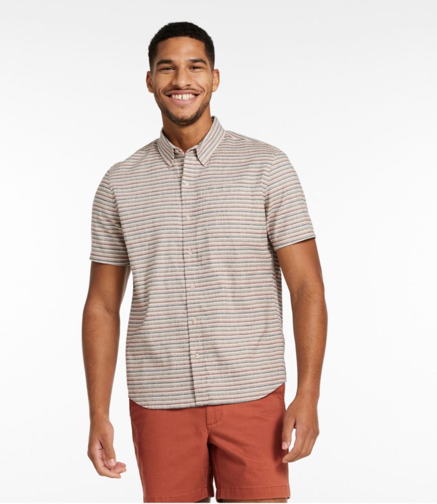 Men's Stonecoast Hemp Shirt, Short-Sleeve, Slightly Fitted Untucked Fit, Stripe - US 2652