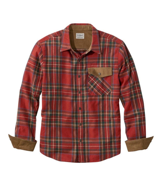 Men's Scotch Plaid Flannel Shirt, Snap-Front, Slightly Fitted Untucked Fit - US 4086