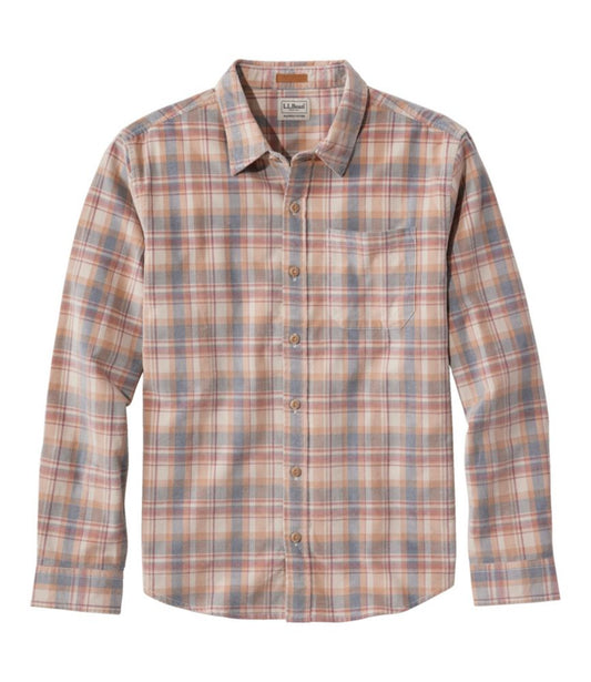 Men's Sunwashed Corduroy Shirt, Slightly Fitted Untucked Fit, Plaid - US 5131