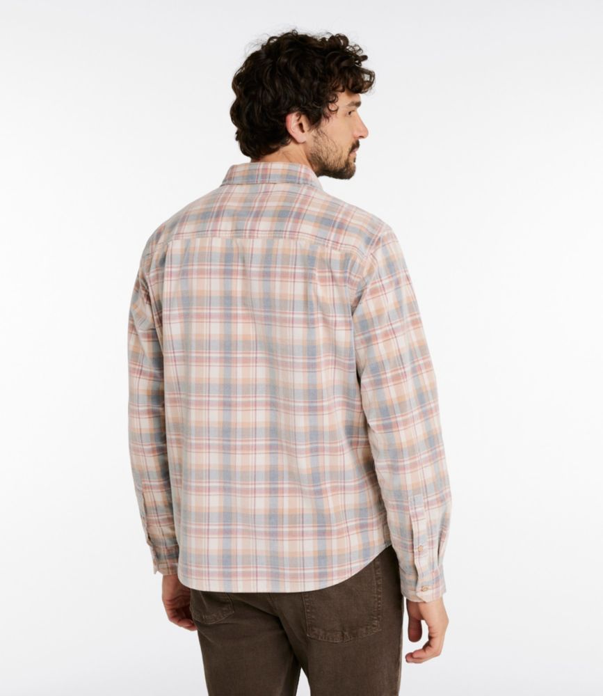 Men's Sunwashed Corduroy Shirt, Slightly Fitted Untucked Fit, Plaid - US 5131