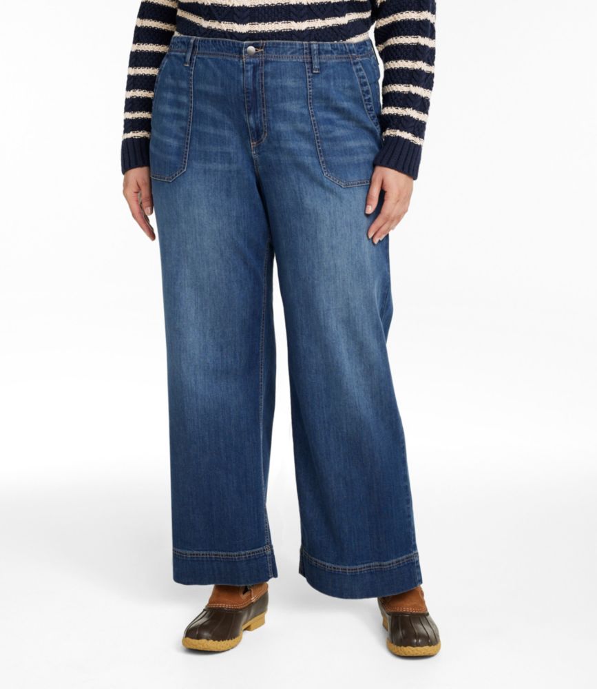 Women's Signature Utility Jeans, Mid-Rise Wide-Leg Ankle - US 0188