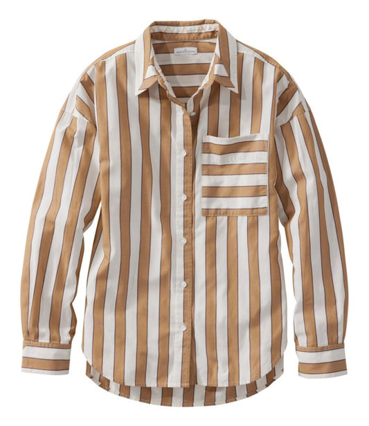 Women's Signature Premium Essential Poplin Shirt, Long-Sleeve Novelty Stripe - US 1701