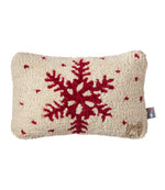 Wool Hooked Throw Pillow, Red Flake, 8" x 12" - US 8660