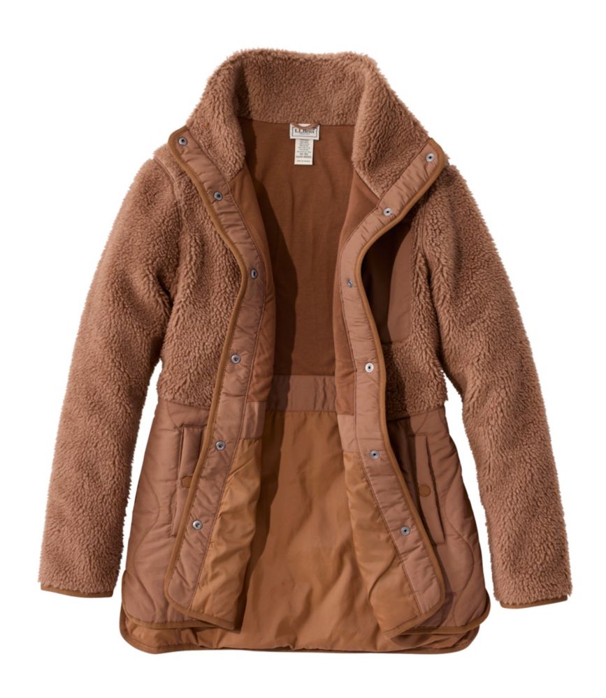 Women's Bean's Mixed Media Sherpa Fleece Jacket - US 6886