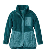 Women's Bean's Mixed Media Sherpa Fleece Jacket - US 4282