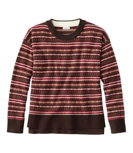 Women's Wicked Soft Cotton/Cashmere Crewneck Sweater, Pattern - US 0887