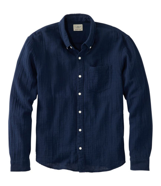 Men's Cloud Gauze Shirt, Long-Sleeve, Slightly Fitted Untucked Fit - US 2380
