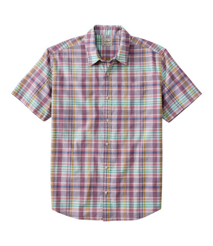 Men's Madras Shirt, Short-Sleeve, Slightly Fitted Untucked Fit - US 2829
