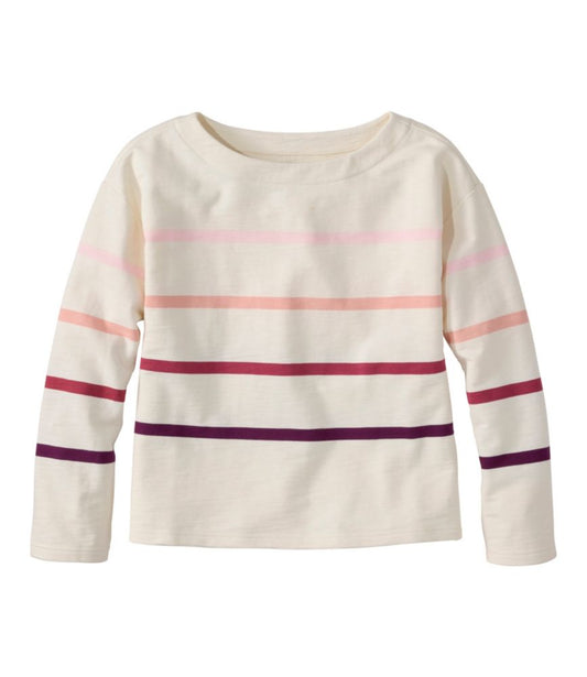 Women's Peaks Island Top, Relaxed Boatneck Long-Sleeve Stripe - US 9916
