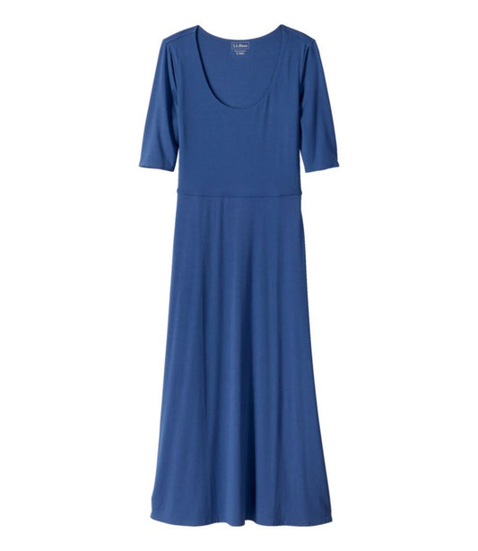 Women's Summer Knit Dress, Three-Quarter-Sleeve Scoopneck - US 2479