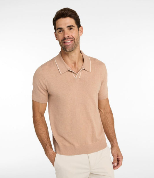Men's All Seasons Cotton Blend Sweater, Short-Sleeve Polo - US 3845