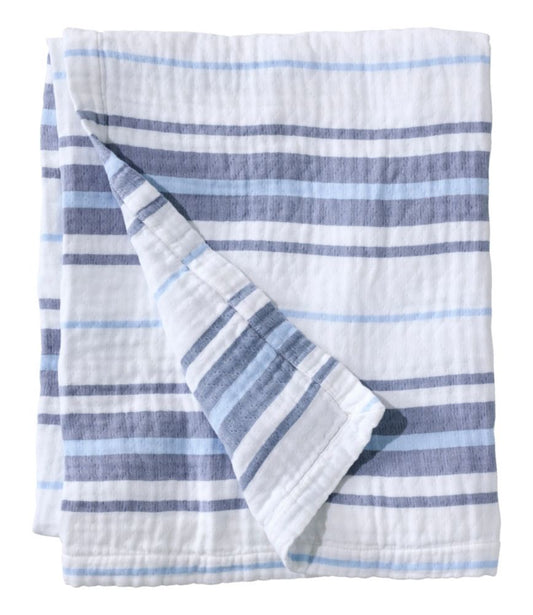 Lightweight Cotton Gauze Throw, Stripe - US 9541