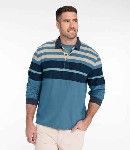 Men's Casco Bay Rugged Polo, Long-Sleeve, Stripe - US 9727