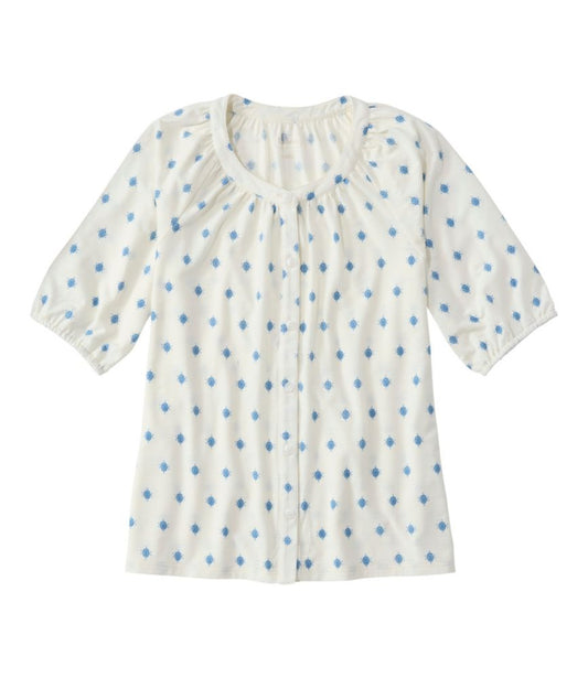 Women's Camden Hills Tee, Elbow-Sleeve Button-Front Shirt Print - US 7654