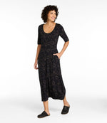 Women's Summer Knit Dress, Three-Quarter-Sleeve Scoopneck Print - US 1674