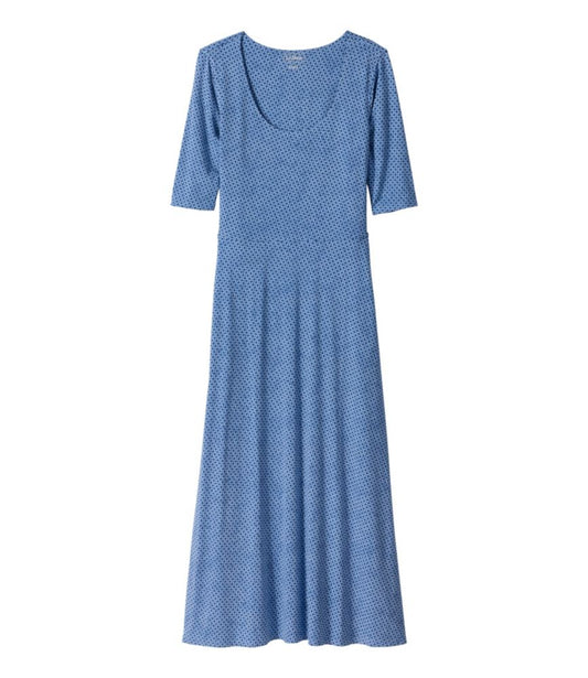 Women's Summer Knit Dress, Three-Quarter-Sleeve Scoopneck Print - US 6350
