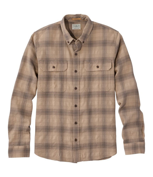 Men's Sunwashed Textured Shirt, Slightly Fitted, Plaid - US 5265