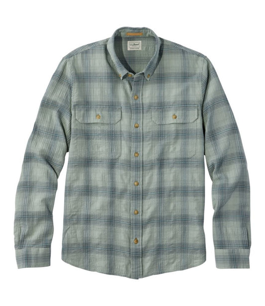 Men's Sunwashed Textured Shirt, Slightly Fitted, Plaid - US 9371