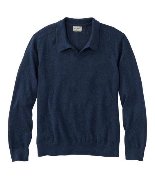 Men's All Seasons Cotton Blend Sweater, Long-Sleeve Polo - US 3791
