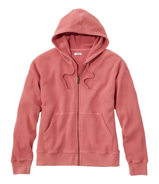 Women's Sunwashed Waffle Top, Full-Zip Hoodie - US 2281