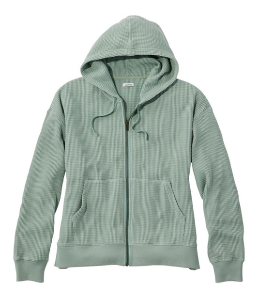 Women's Sunwashed Waffle Top, Full-Zip Hoodie - US 0809