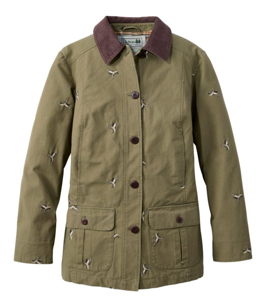 Women's Adirondack Barn Coat, Flannel-Lined Embroidery - US 4459