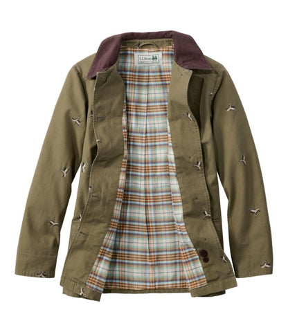 Women's Adirondack Barn Coat, Flannel-Lined Embroidery - US 4459